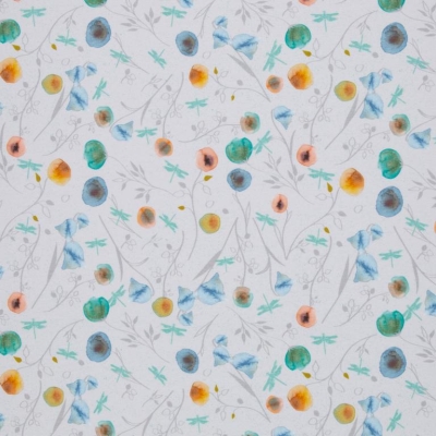 Jersey | JOY | Anette Kithier | Blumen Aquarell Weiß